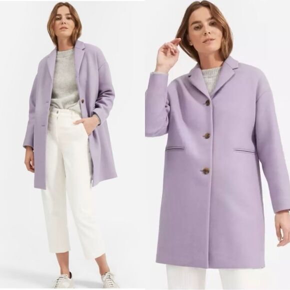 Everlane Jackets & Blazers - NWT Everlane Cocoon Wool blend Coat in Lavender / Purple